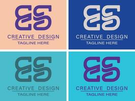 modern elegant creatief es of se logo ontwerp en sjabloon vector illustratie.