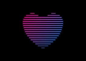 blauw ultraviolet neon gloeiend laser hart abstract achtergrond vector