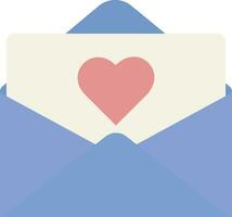 blauw brief met roze hart vector