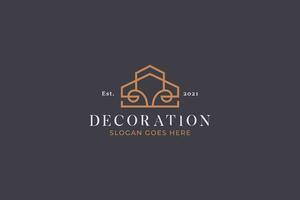 logo branding huis decoratie wijnoogst vector