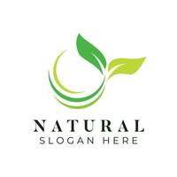 groen blad natuur gemakkelijk logo sjabloon vector