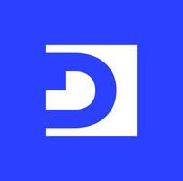 d bedrijf merk naam eerste brieven monogram in blauw kleur. vector