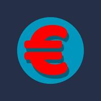 een geïsoleerd rood euro teken vector icoon.