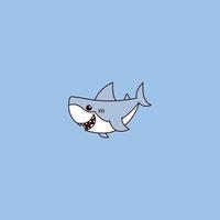 schattige haai tekenfilm, vectorillustratie vector