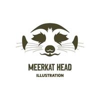 gemakkelijk minimalistische Afrikaanse meerkat hoofd gezicht illustratie vector