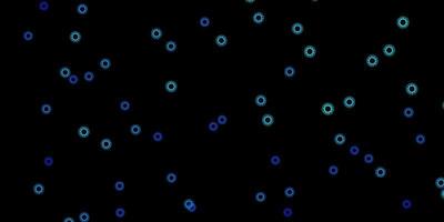 donkerblauwe vector achtergrond met covid-19 symbolen.