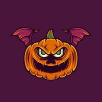 halloween thema pompoen hoofd karakter ontwerp vector