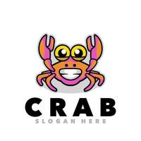 schattig krab logo vector