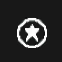 wit ster en cirkel in pixel kunst stijl vector