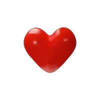 3d geven rood hart. gelukkig Valentijnsdag dag, bruiloft, liefde symbool. vector illustratie in plastic stijl. huwelijk romantisch icoon.