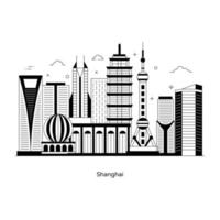 shanghai beroemde stad vector