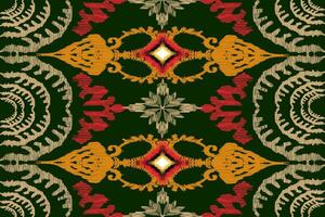 ikat bloemen paisley borduurwerk Aan zwart achtergrond.geometrisch etnisch oosters patroon traditioneel.azteken stijl abstract vector illustratie.ontwerp voor