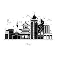 china in trendy vector