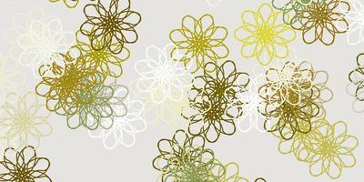 lichtgroene, gele vector natuurlijke lay-out met bloemen.