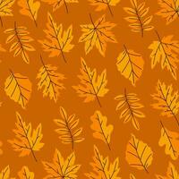 naadloos patroon met herfst bladeren in gouden kleuren. vector grafiek.