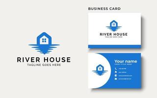 rivierhuis logo ontwerp inspiratie vector