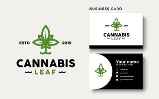 inspiratie voor het ontwerpen van logo's met cannabisbladeren vector