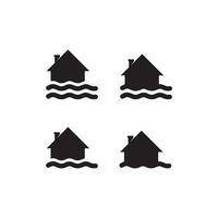 watergolf pictogram vector met huis huis illustratie voor symbool en icon set