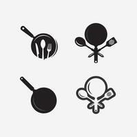 keuken en chef logo voedsel icoon resto en cafe ontwerp vector grafisch illustratie