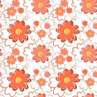 naadloos bloemen patroon met schattig rood bloemen Aan wit achtergrond vector