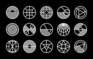 minimalistische digitaal lijn abstract cirkel logo bundel. modern tech lijn ronde logo. vector