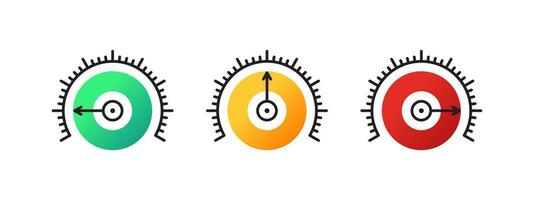 risico concept Aan snelheidsmeter. risico peilen schaal. prestatie indicator. vector schaalbaar grafiek