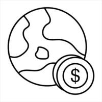 globaal geld lijn icoon ontwerp stijl vector