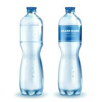 realistisch gedetailleerd 3d water fles set. vector