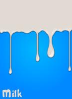 Realistische melkdaling, plonsen, vloeistof geïsoleerd op blauwe achtergrond. vectorillustratie