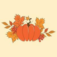 schattig herfst illustratie met pompoenen vector