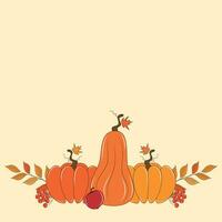 schattig herfst illustratie met pompoenen vector