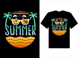 genieten de zomer t-shirts ontwerp wijnoogst zomer illustratie en vector pro vector