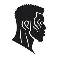 profiel afro Amerikaans Mens silhouet vector