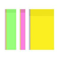 reeks van 3 multi gekleurde kantoor herinnering papier stickers in verschillend breedtes in modieus helder tinten. vector