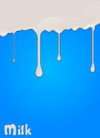 Realistische melkdaling, plonsen, vloeistof geïsoleerd op blauwe achtergrond. vectorillustratie
