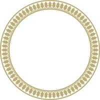 vector ronde gouden Indisch nationaal ornament. etnisch fabriek cirkel, grens. kader, bloem ring. klaprozen en bladeren