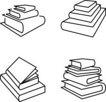 een lijn icoon reeks van vier boeken Aan een wit achtergrond vector