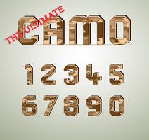 Camouflagekarakter, gedetailleerde vectorlettertypen vector