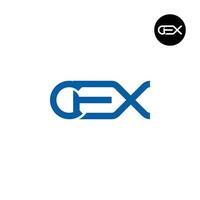 brief cex monogram logo ontwerp vector