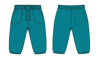 joggingbroek mode vlak schetsen vector illustratie sjabloon voor kinderen. kleding kleding ontwerp bespotten omhoog