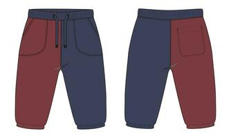 joggingbroek mode vlak schetsen vector illustratie sjabloon voor kinderen. kleding kleding ontwerp bespotten omhoog