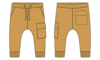 joggingbroek mode vlak schetsen vector illustratie sjabloon voor kinderen. kleding kleding ontwerp bespotten omhoog