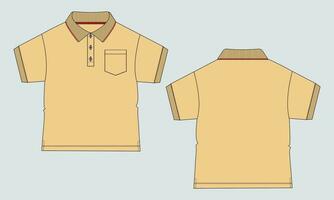 kort mouw met zak- vector illustratie polo overhemd sjabloon voor baby jongens