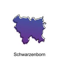 kaart stad van schwarzengeboren. vector kaart van de Duitse land. vector illustratie ontwerp sjabloon