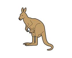 tekenfilm kangoeroe icoon illustratie sjabloon voor veel doel. tekening les voor kinderen. vector illustratie