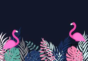 schattige roze flamingo zomer achtergrond vectorillustratie vector