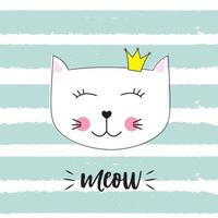 kleine schattige kat prinses vectorillustratie vector