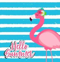 schattige roze flamingo zomer achtergrond vectorillustratie vector