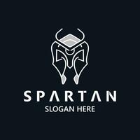 spartaans helm krijger logo sjabloon. spartaans vlak ontwerp vector