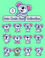 reeks van schattig koala karakter in divers poses sticker vector tekenfilm illustratie